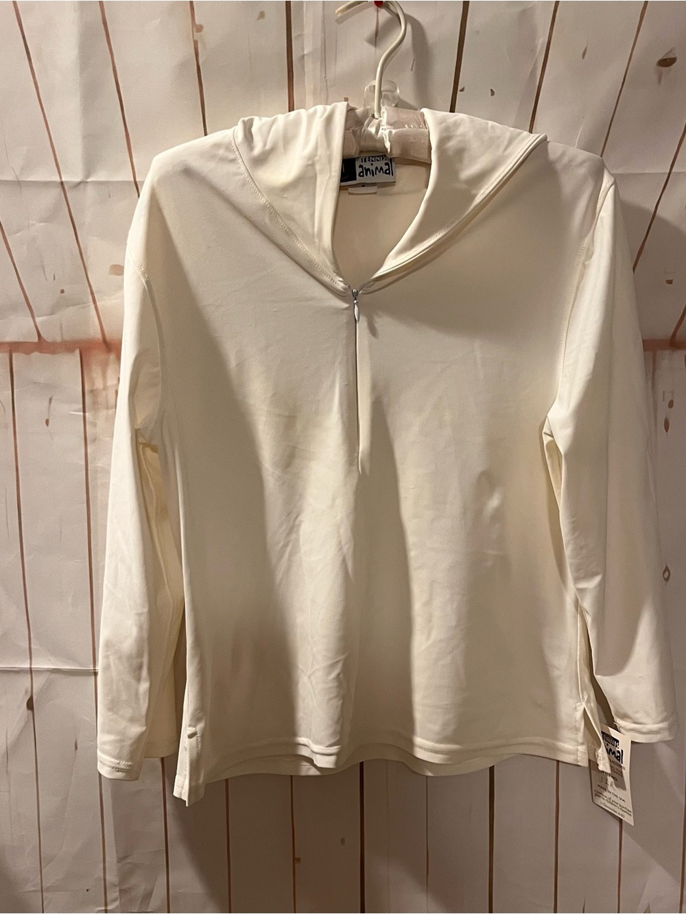 Animal Cream Half-Zip Hooded Pullover